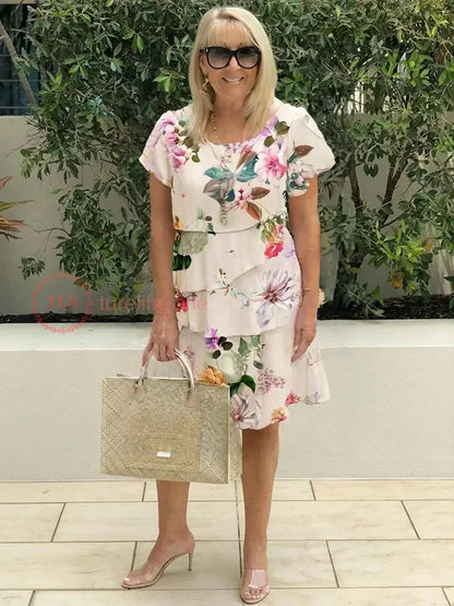 Marvelle | Women's Relaxed Bloom Ruffle Midi Dress