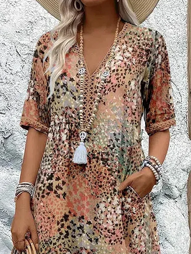 Fatima | Women's Floral Pattern Midi Dress