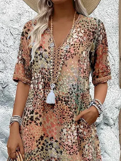 Fatima | Women's Floral Pattern Midi Dress