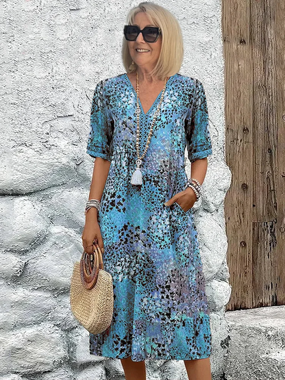 Fatima | Women's Floral Pattern Midi Dress