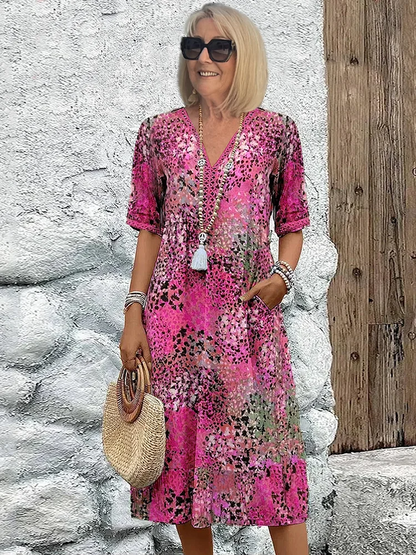 Fatima | Women's Floral Pattern Midi Dress