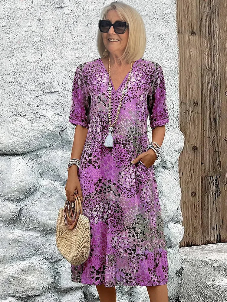 Fatima | Women's Floral Pattern Midi Dress