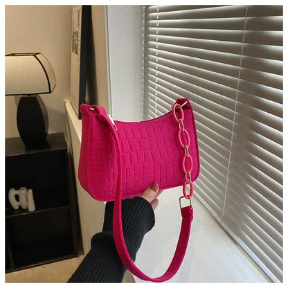 Magnella | Elegant shoulder bag in crocodile-embossed design