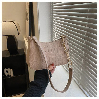 Magnella | Elegant shoulder bag in crocodile-embossed design