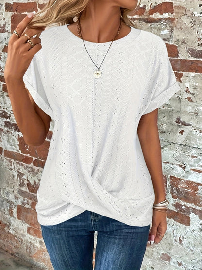 Carrie | Women's Comfortable Twist Hem T-Shirt