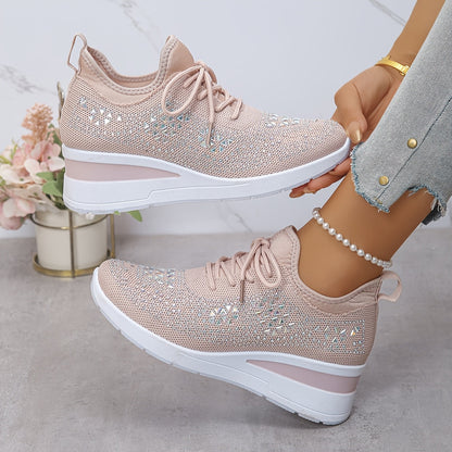 Women's Cushioned Lace-Up Comfortable Breathable Orthopedic Trainers for Everyday Wear