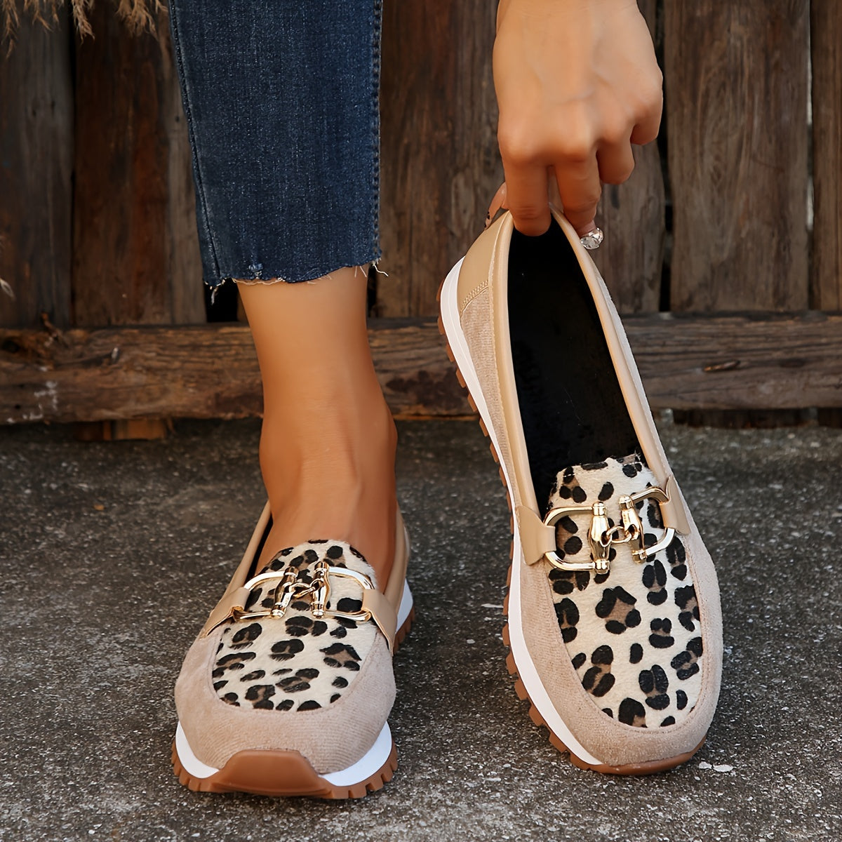 Mindy | Women's Lightweight Slip-On Animal Print Cushioned Loafers