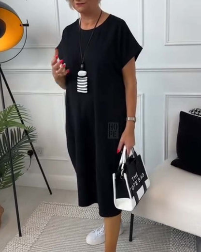 Zuzanna | Women's Airy Summer Midi Dress with Round Neckline