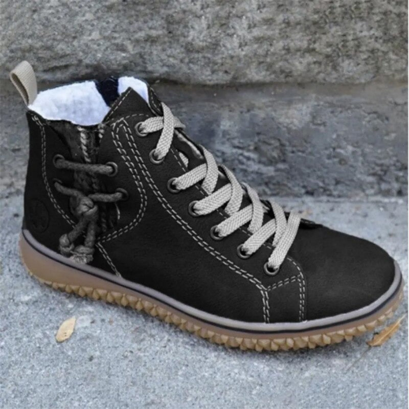 Tessa | Women's Cushioned Lace-Up Retro Waterproof Orthopedic Ankle Boots