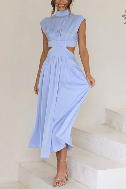 Quincy | Women's Midi Dress with Cut-Out and Pockets