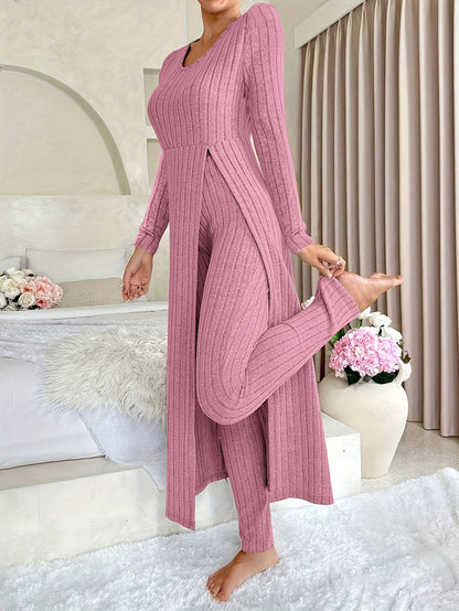 Aldea | Women's Relaxed Cozy Two-Piece Ribbed Lounge Set