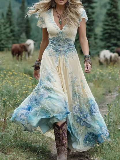 Mavis | Women's Elegant Floral Maxi Dress