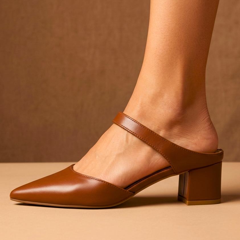 Verna | Leather Slingback Heels