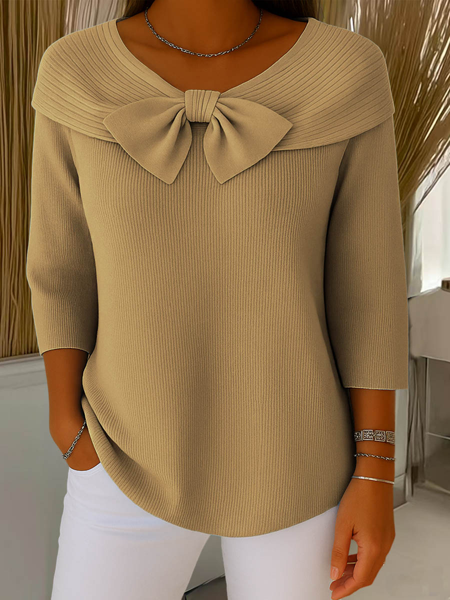 Helen | Women's Elegant Jumper with Bow Detail