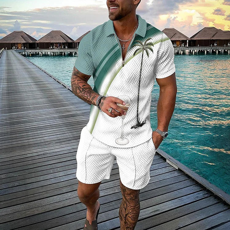 Max | Men's Relaxed Tropicana Poloshirt & Shorts Set