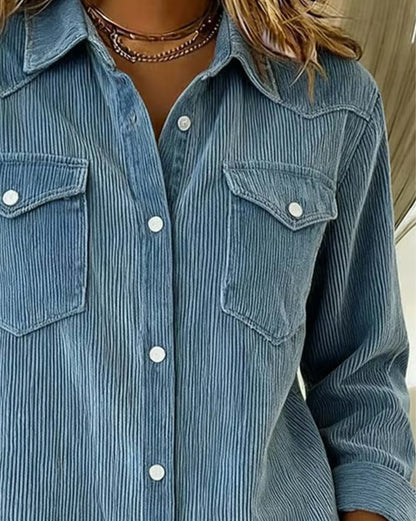 Lyra | Women's Classic Long Sleeve Shirt with Notch Collar