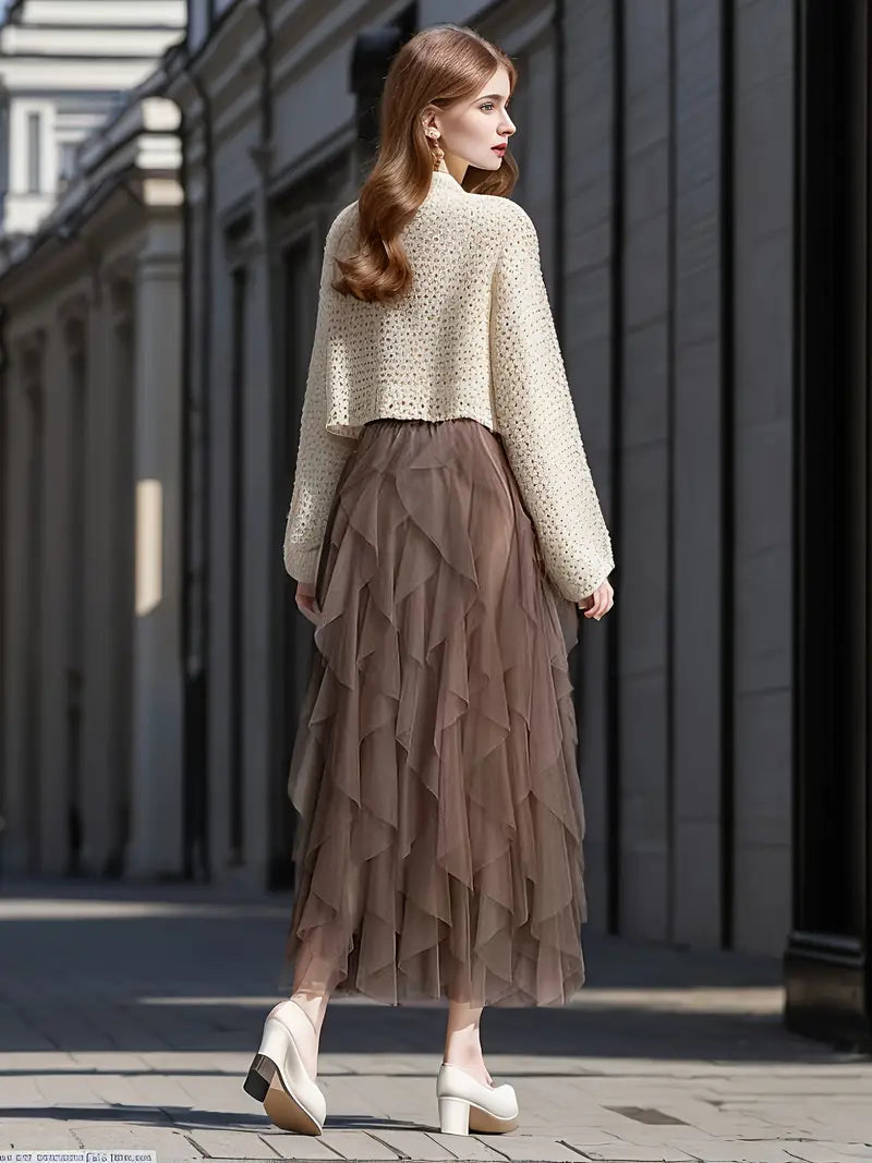 Cecil | Women's Stylish Layered Tutu Skirt
