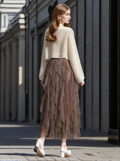 Cecil | Women's Stylish Layered Tutu Skirt