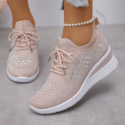 Women's Cushioned Lace-Up Comfortable Breathable Orthopedic Trainers for Everyday Wear