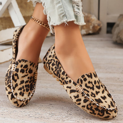 Jennifer | Women's Cushioned Slip-On Leopard Print Loafers