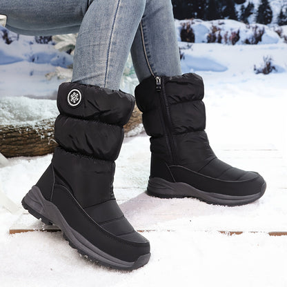 Cushioned Slip-On Premium Mid-Calf Women's Winter Snow Boots