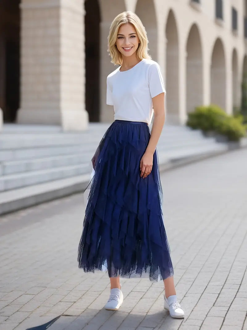 Cecil | Women's Stylish Layered Tutu Skirt