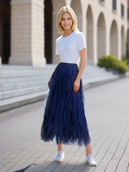 Cecil | Women's Stylish Layered Tutu Skirt