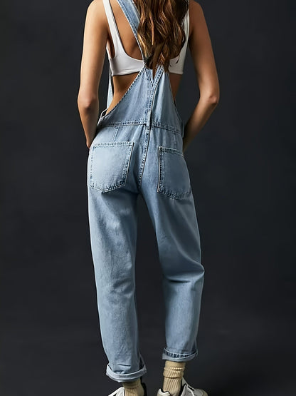 Wendy | Women's Relaxed Trendy Denim Overalls with Pockets