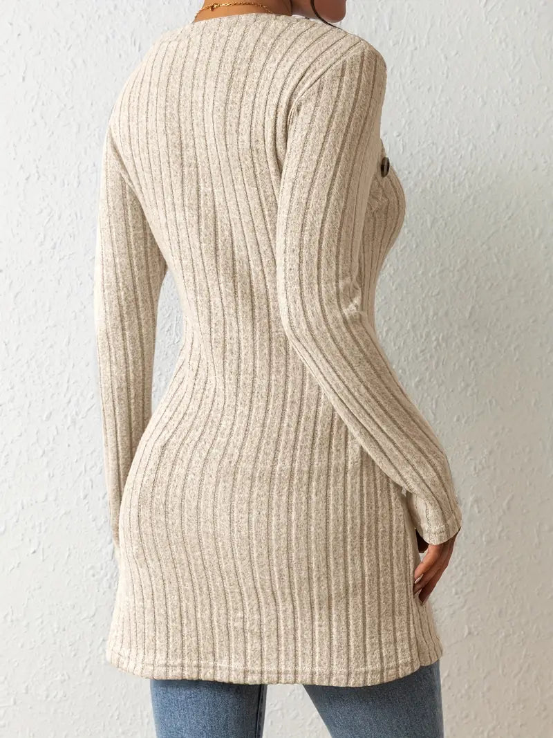 Julia | Women's Trendy Ribbed Asymmetrical Top