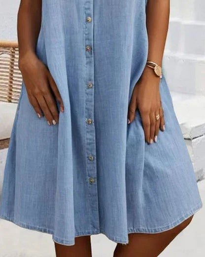 Sandra | Women's Airy Summer Dress with Round Neck and Short Sleeve