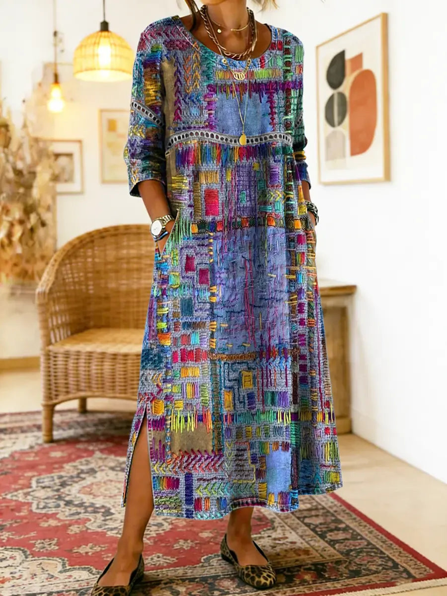 Isabelle | Women's Ethnic Patchwork Maxi Dress