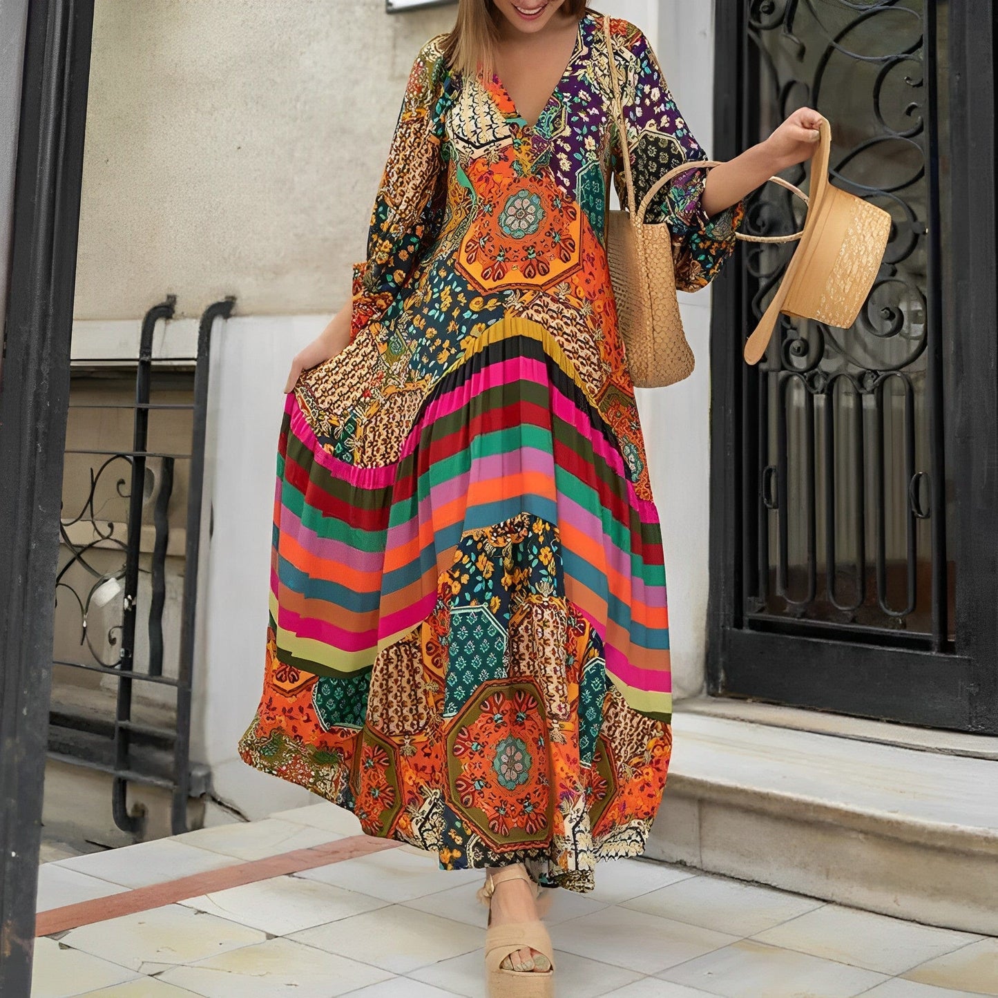 Women's Chic Bohemian Elegance Maxi Dress