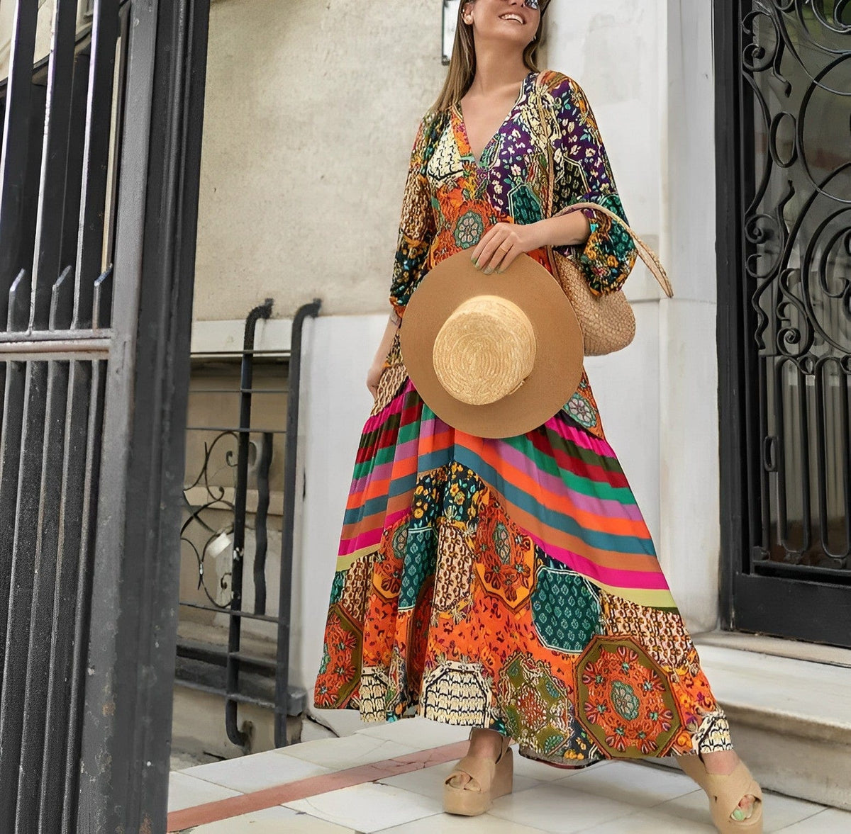 Women's Chic Bohemian Elegance Maxi Dress