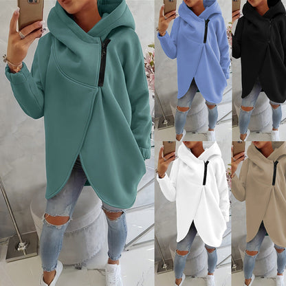 Leslie | Women's Relaxed Everyday Essential Zip Hoodie with Pockets