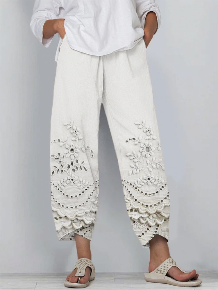 Noelya | Women's Floral Relaxed Printed Trousers