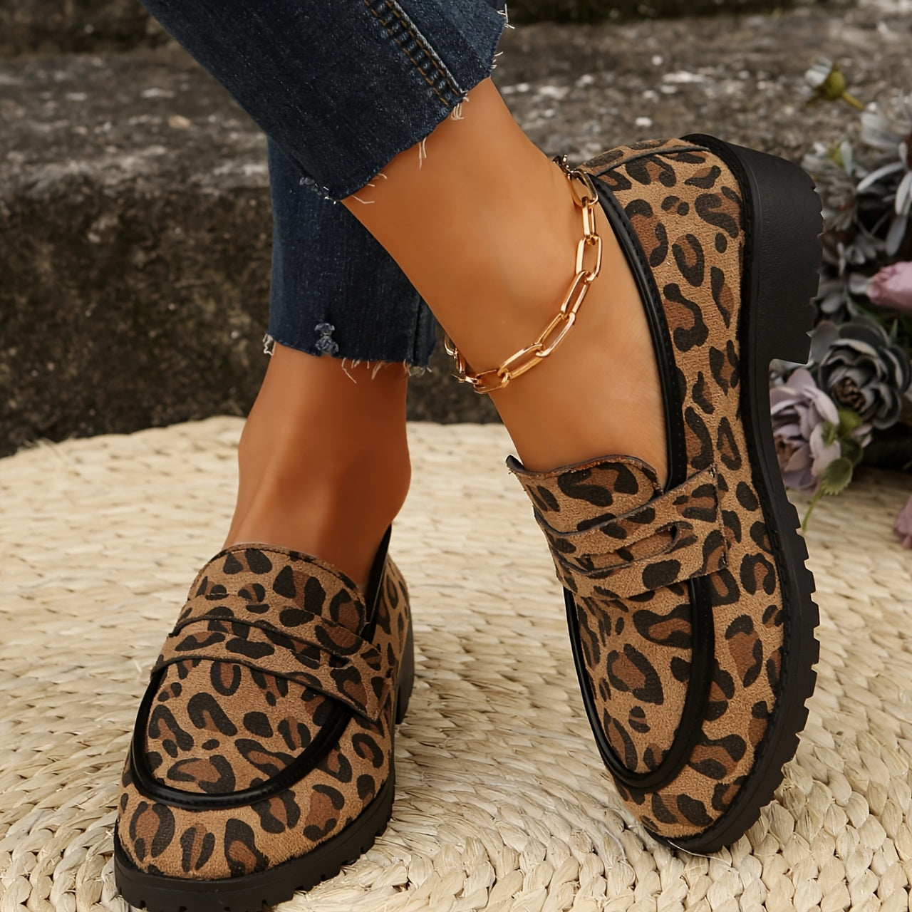 Maggie | Women's Cushioned Slip-On Leopard Print Loafers