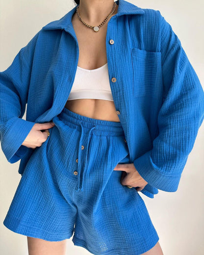 Espera | Women's Breezy Two-Piece Set with Pockets and Drawstring