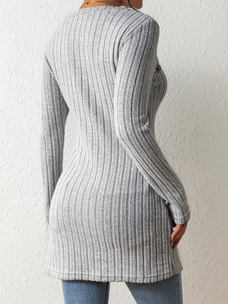 Julia | Women's Trendy Ribbed Asymmetrical Top