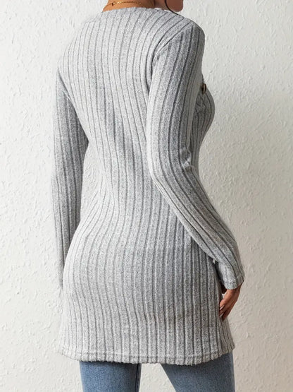Julia | Women's Trendy Ribbed Asymmetrical Top