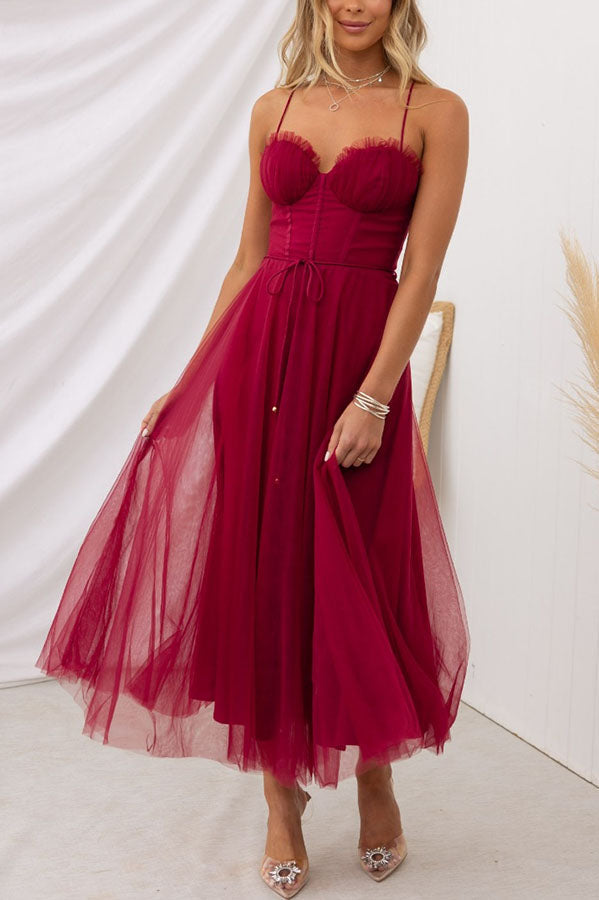 Women's Contemporary Princess Maxi Dress with Suspenders for Parties