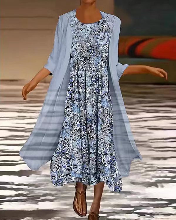 Essie | Women's Relaxed Floral Boho Midi Dress