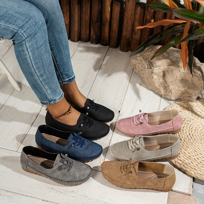Orthelia | Women's Lightweight Lace-Up Supportive Cushioned Moccasins for Sensitive Feet