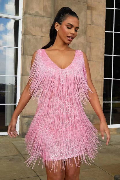 Women's Chic and Alluring Fringed Party Mini Dress
