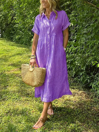 Cassie | Women's Elegant Striped Maxi Dress