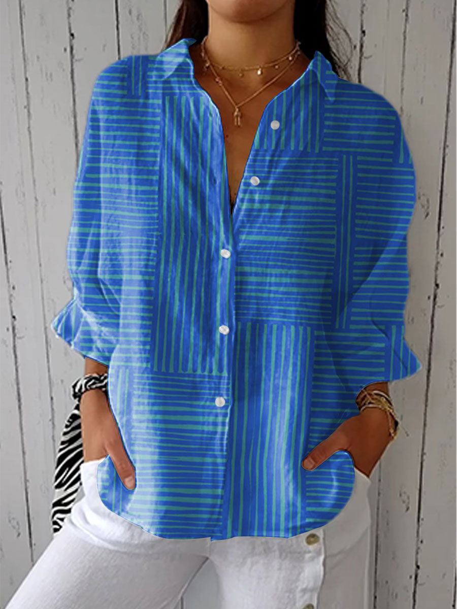 Feline | Women's Azure Striped Blouse