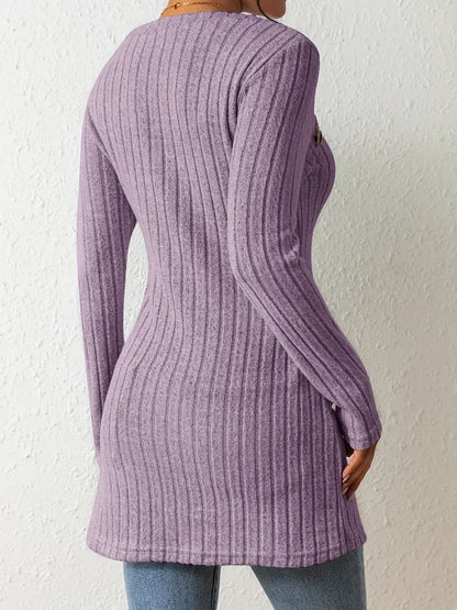 Julia | Women's Trendy Ribbed Asymmetrical Top