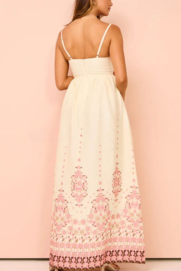 Women's Wendy Floral Paradise Maxi Dress with Straps and Pockets, Unique Print and Comfortable Fit