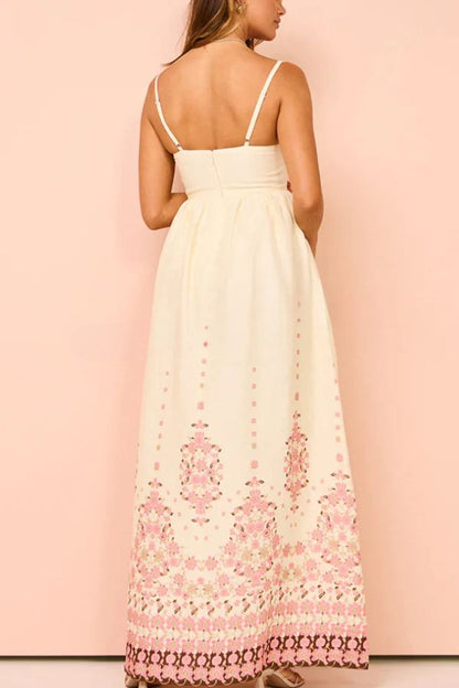 Women's Wendy Floral Paradise Maxi Dress with Straps and Pockets, Unique Print and Comfortable Fit