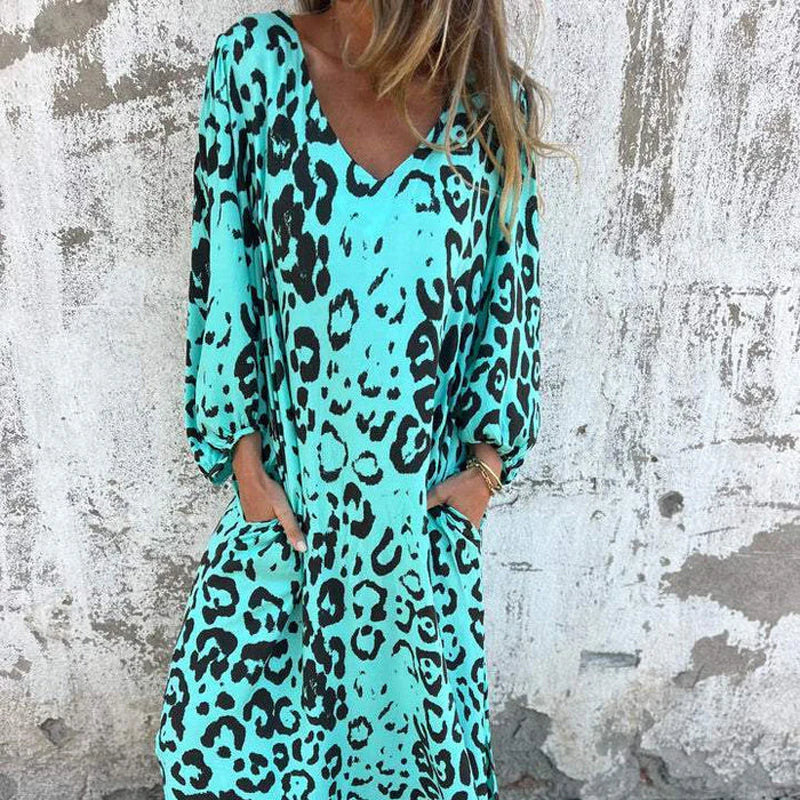 Nala | Women's Safari Chic Leopard Dress with Pockets