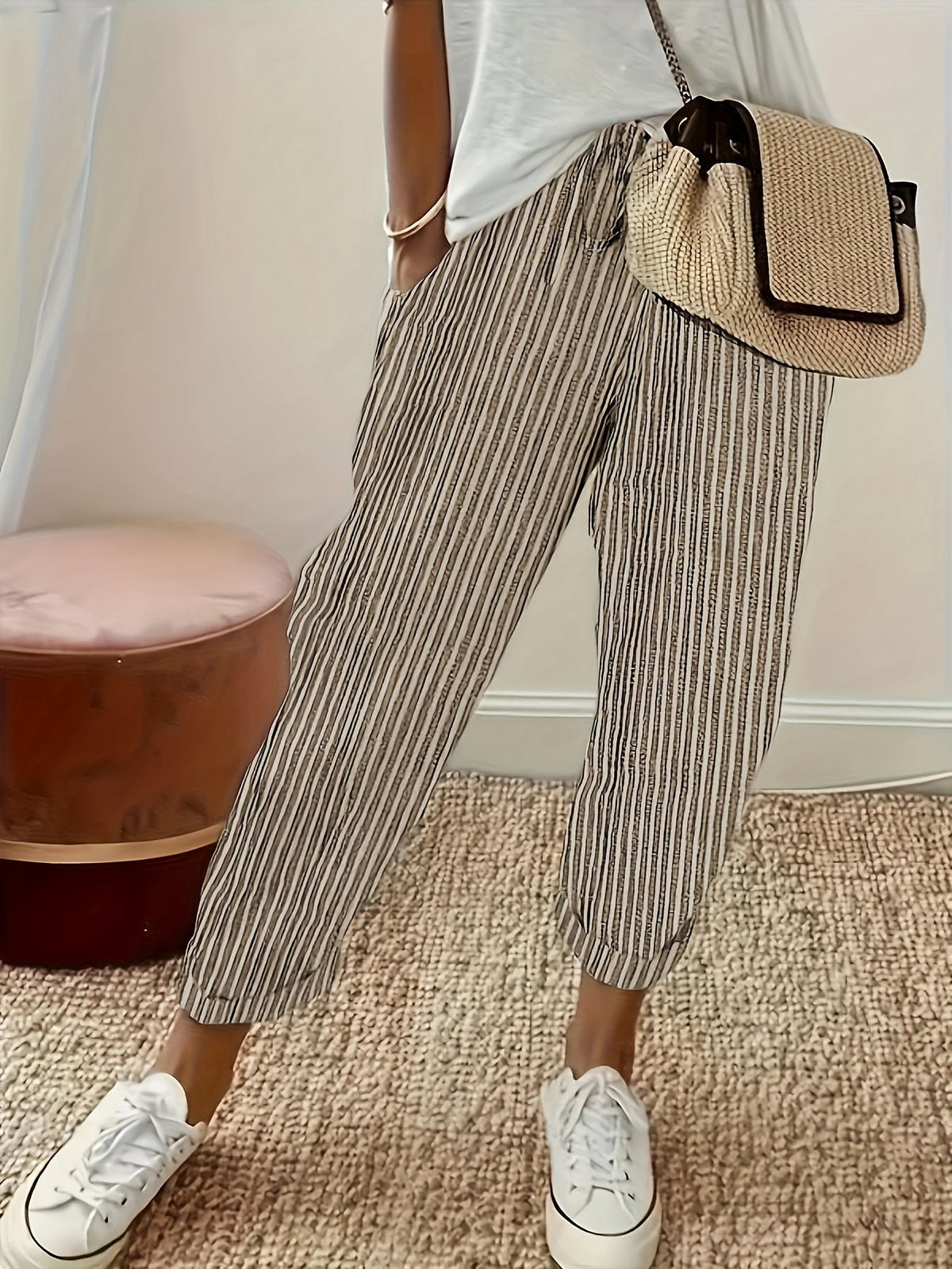 Elena | Women's Striped Wide-Leg Trousers